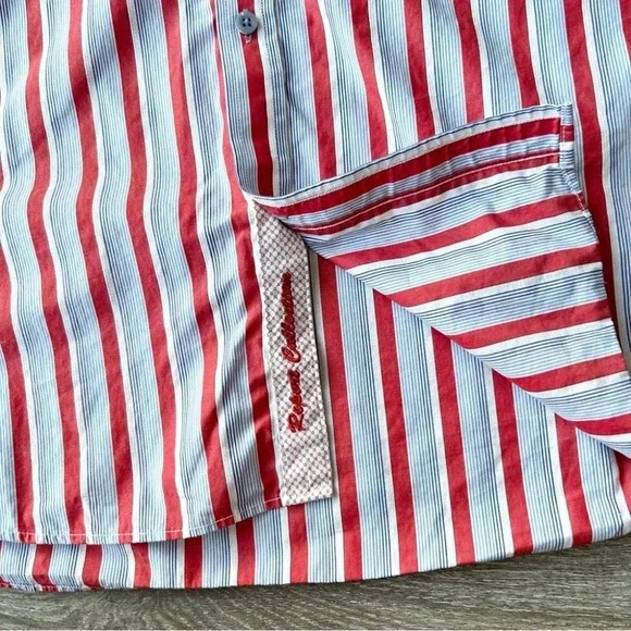 Report Collection Striped Pattern Paisley  Pattern Cuffs Button Down Shirt - Picture 12 of 16